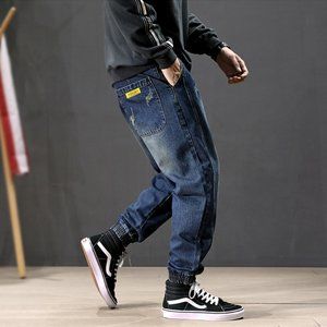 Men Jeans Loose Cargo Pants Hip Hop Jeans